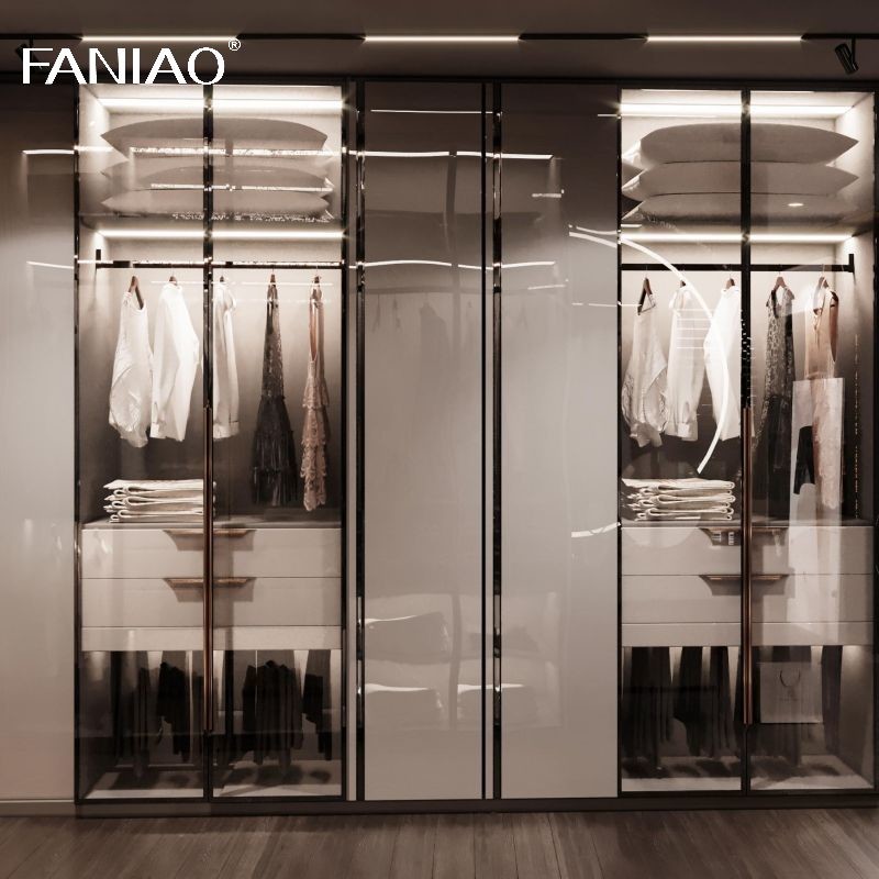 Custom Dressing Room Walk In Bedroom Closet Storage Cabinet Combination Floor To Ceiling Open Wardrobe