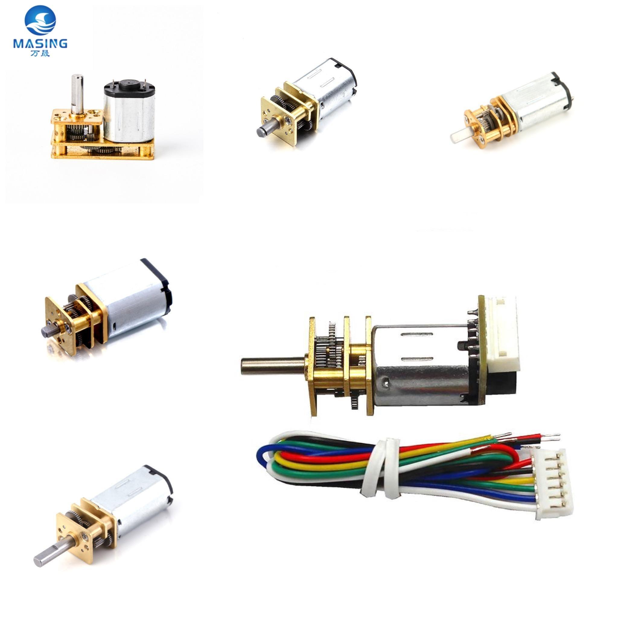 370 Miniature DC 6v12v24v Turbo Worm Gear Reducer Motor With M5 Threaded Shaft For Range Hood And Barbecue Machine