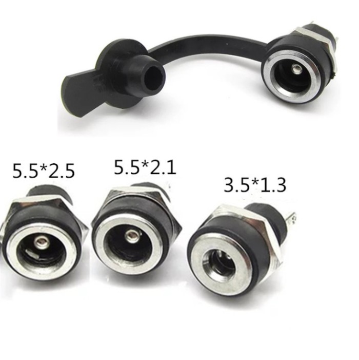 Screw Copper Metal Head 2A Dc Power Jack Socket Dc - 022b 2.5 X 5.5mm Screw Nut Diy