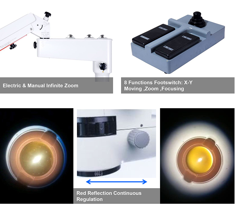 Dual Head Motor Operating Microscope Ophthalmology Zoom 4.5x~27.3x A41.1935