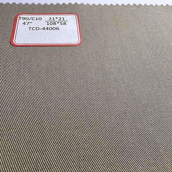 90/10 Polyester Cotton Twill TC Fabric Durable Comfortable And Easy Care 21S