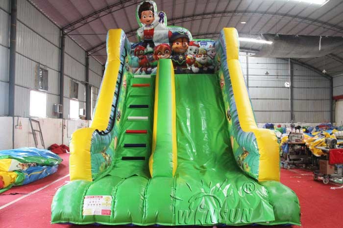 Amusement Park Toddler Inflatable Slide , Paw Patrol Theme Blow Up Slide