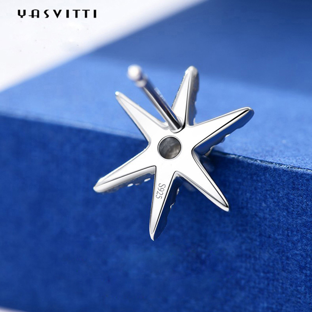 73.5mm 0.1oz Sterling Silver Jewelry Earrings S925 Silver Star Diamond Tassel Earrings