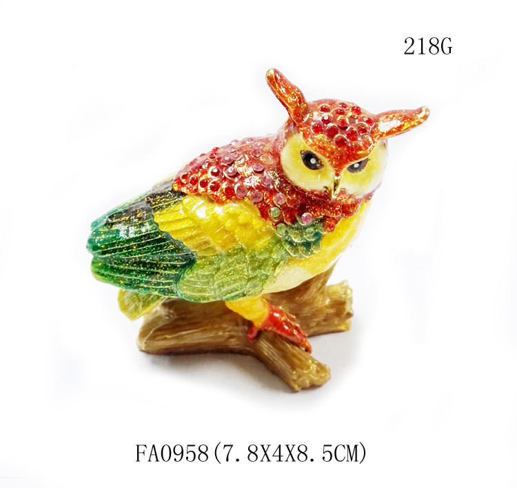 bird metal jewelry box owl bird trinket boxes owl alloy animal trinket jewelry box