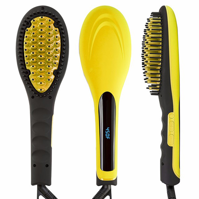 PTC Heater Hair Straightener Brush Comb 248F-450F Ceramic Coating Plate