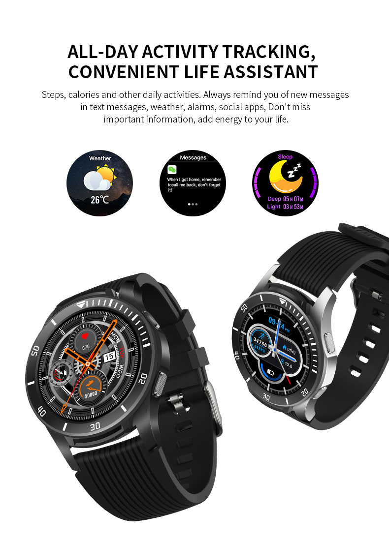 GT107 SmartWatch Full Touch For Blood Pressure Heart Rate Health Sleep monitor