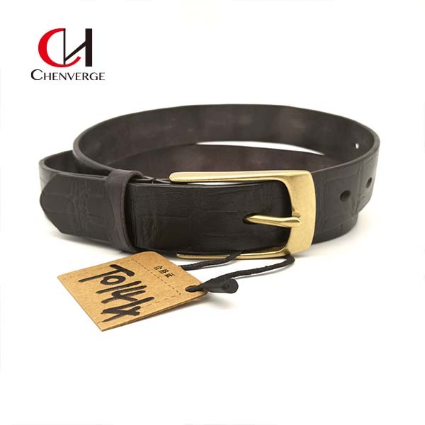 Practical Antiwear Copper Buckle Belt , Multipurpose Brass Buckle Leather Belt