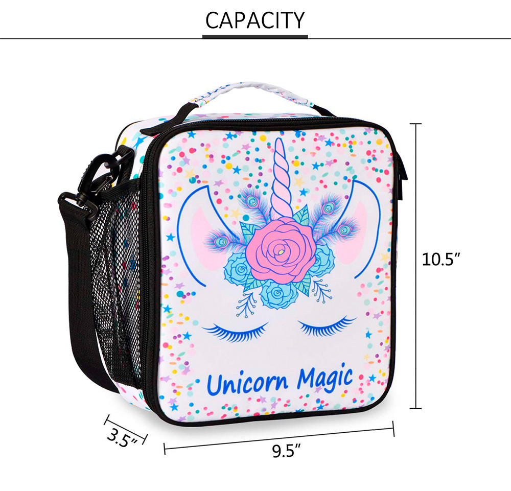 Unicorn Kids Insulated Tote Lunch Bag For Picnic