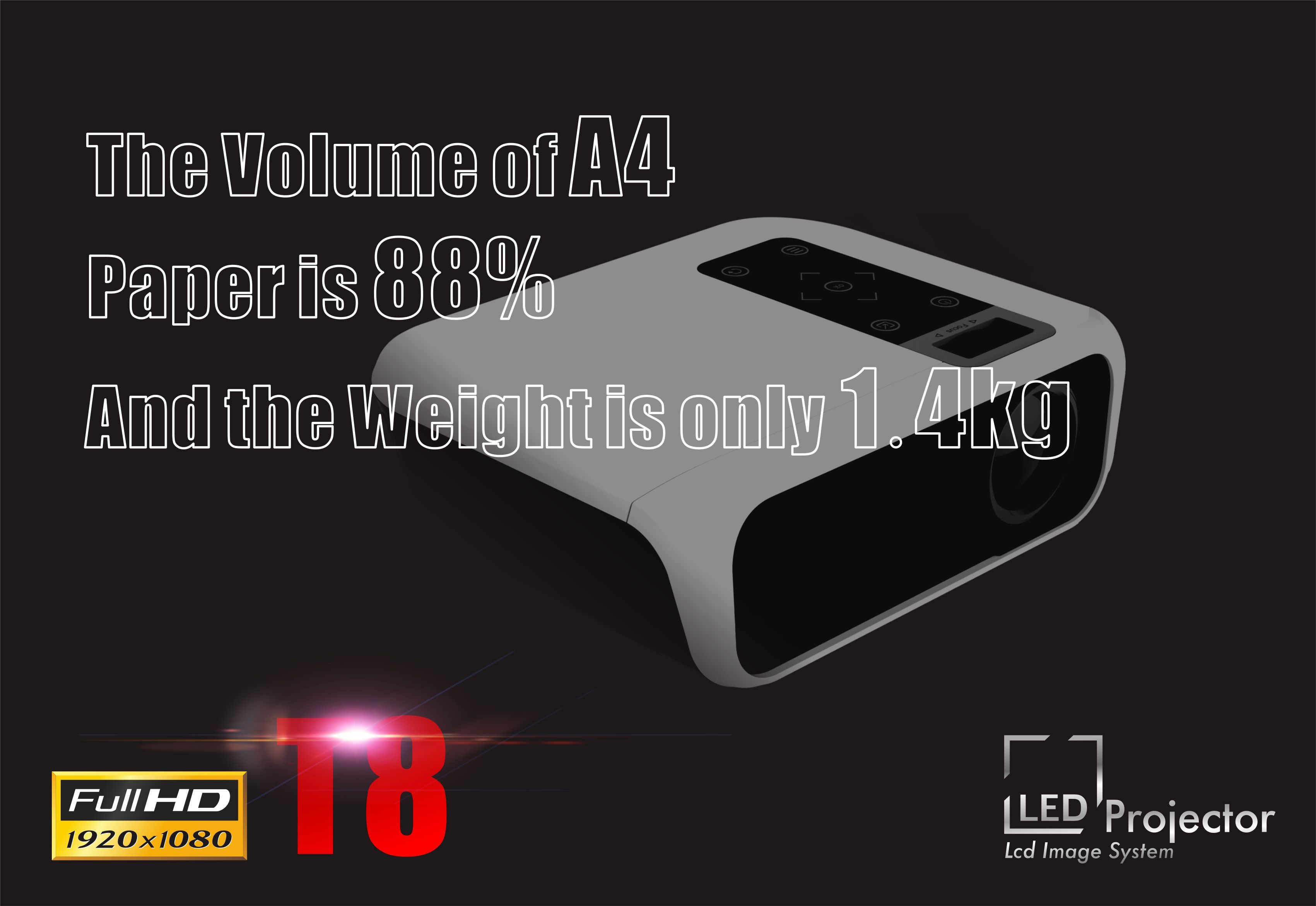 Android Led Multimedia Projector 1080p Full HD Mini LED Projector T8
