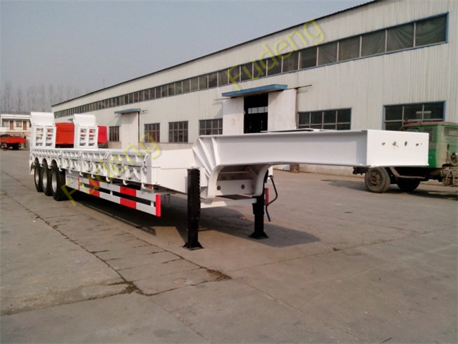 Double Axles Low Loader Trailer For Bulk Cargo Transportation High Strength Steel