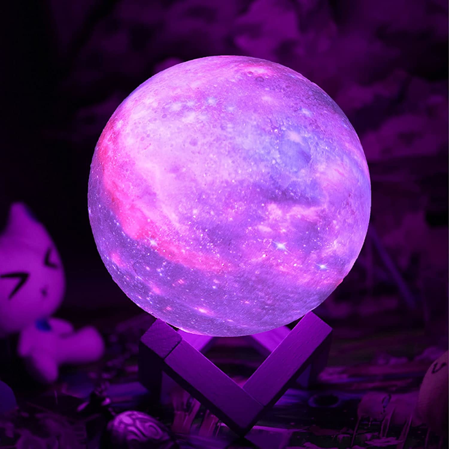 16 Colors Smart Moon Lamp RGB LED Dimmable Mobile Remote Control