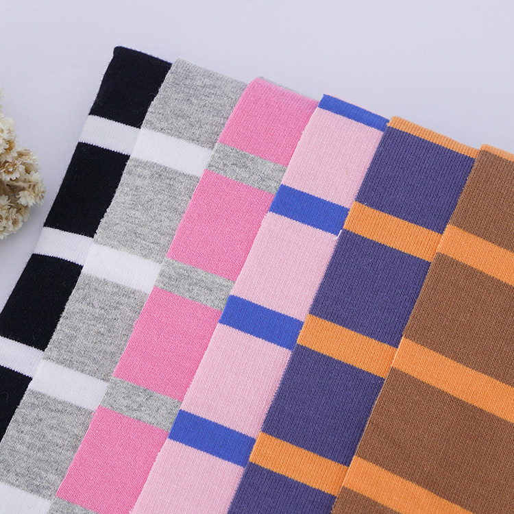 Warm And Fashionable And Environmentally Friendly And Striped Cotton Fabric For French Terry