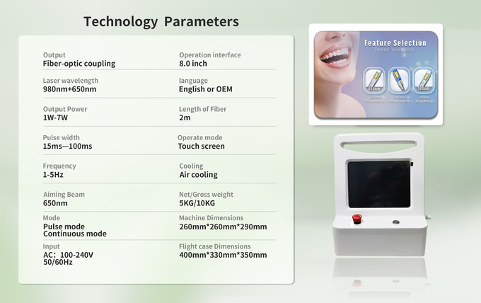 650nm 980nm Teeth Diode Laser In Dentistry For Periodontics Endodontics Soft Tissue Surgery