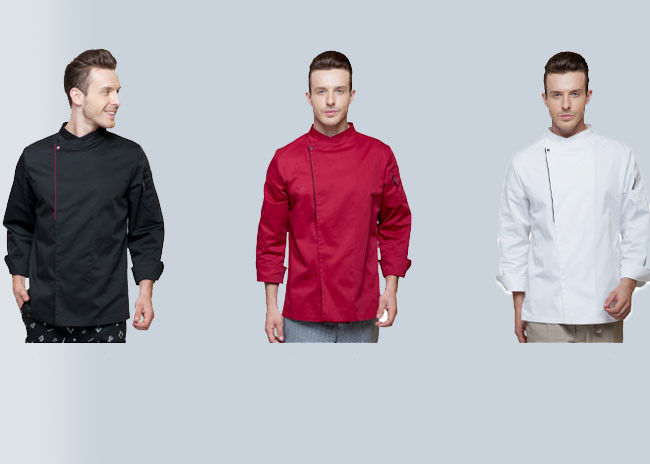 Long Sleeve Western Style Hotel Chef Uniform / White Chef Coat