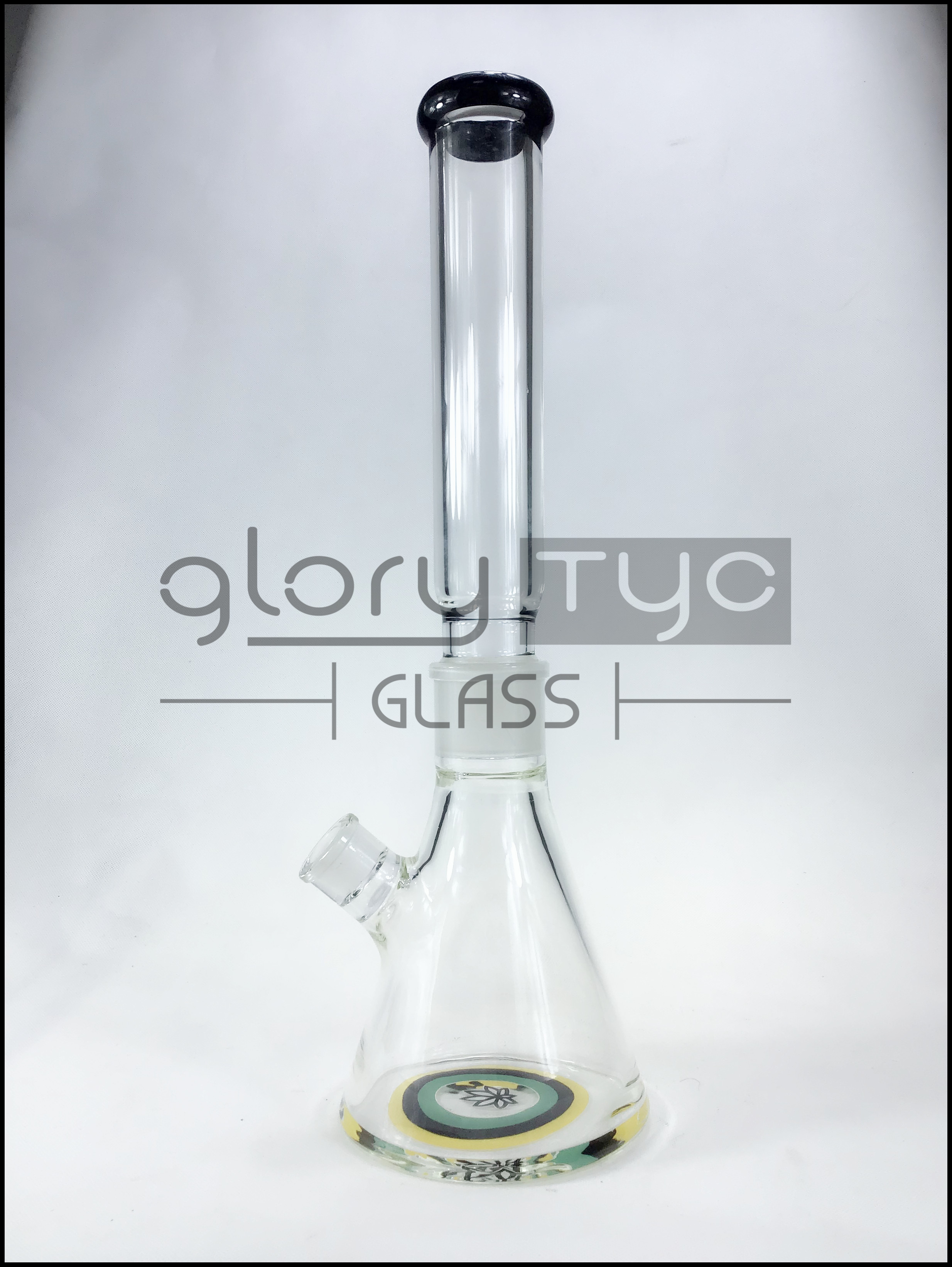 18 Inches Glass Water Pipes Recycler With Colorful Downstem And Bowl