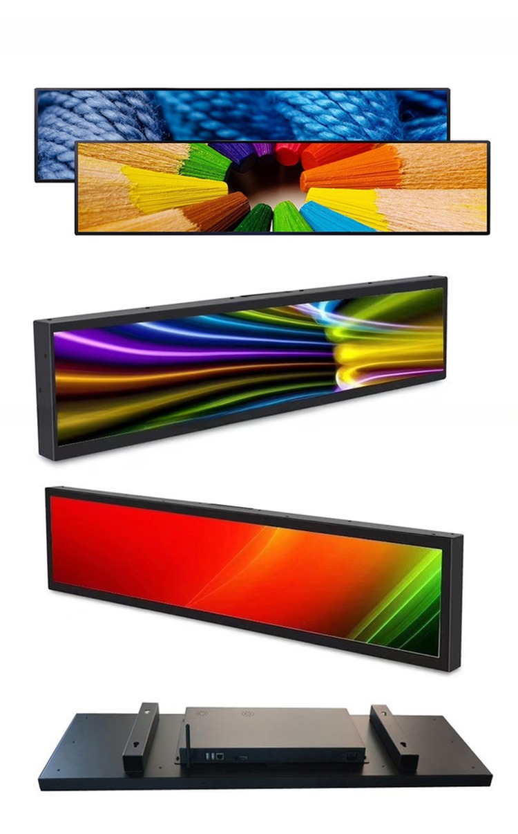 Vehicle Ultra Wide 36.6'' 37'' 28'' Bus LCD Advertising Player Wired LAN WIFI 4G