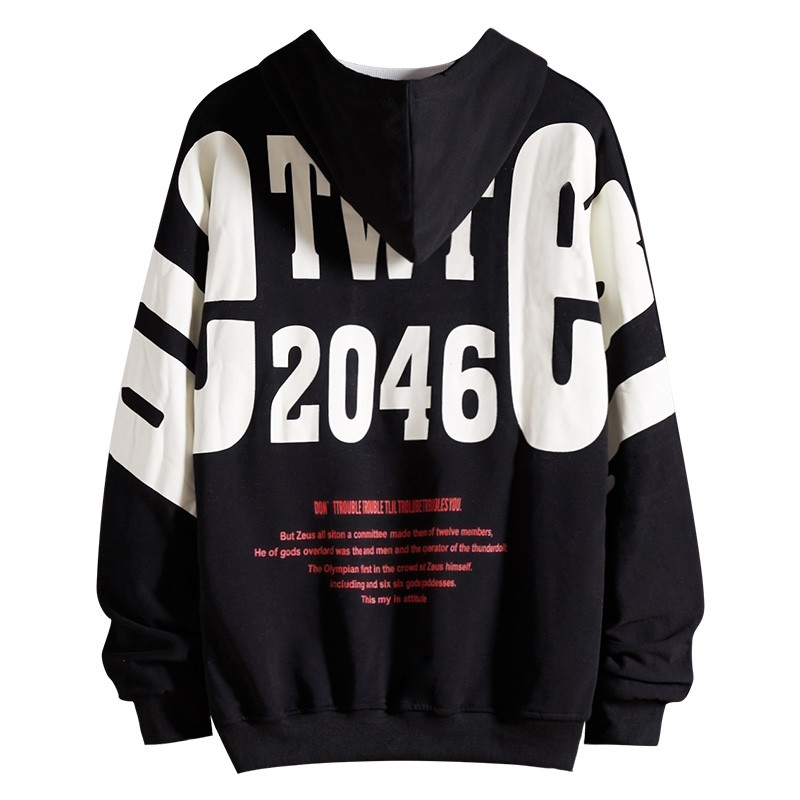 Cotton Spandex Skateboard Men Cool Hoodies Bat Sleeve Oversized Sweater With Hood