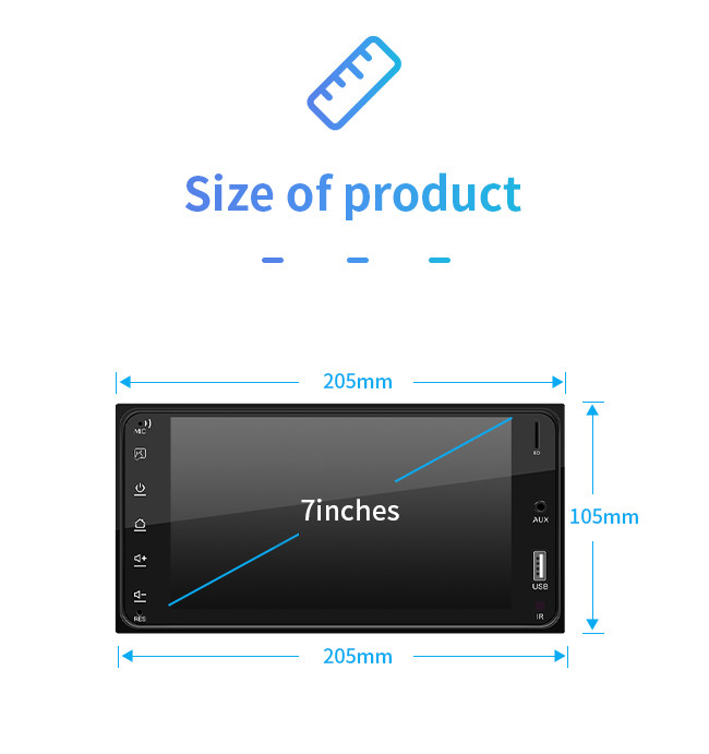 7'' Universal GPS Car Android For Toyota With 1080P Screen WIFI BT Music