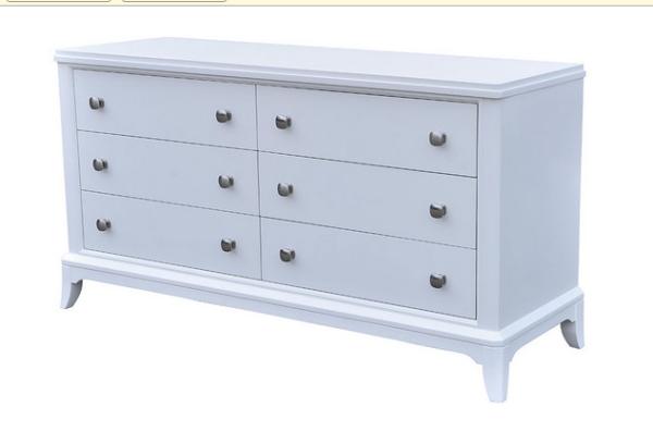 6-drawer white painted wooden dresser,console cabinet for hotel bedroom