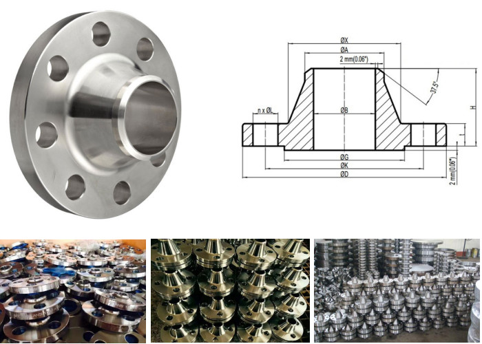 Forged DN125A - 250A Weld Neck Pipe Flanges Galvanizing For Oil Pipe Connection