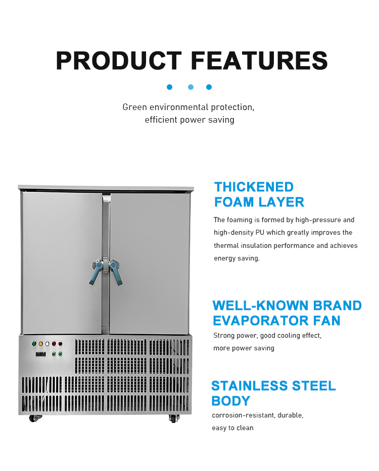 Stainless Steel Single-temperature Blast Freezer for Large Capacity Frozen in Commercial Emergency Freezing Weight 490 KG