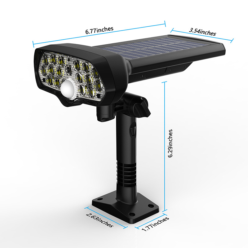5000K 17PCS Led Commercial Solar Street Lights / Wall Mount Solar Spotlight