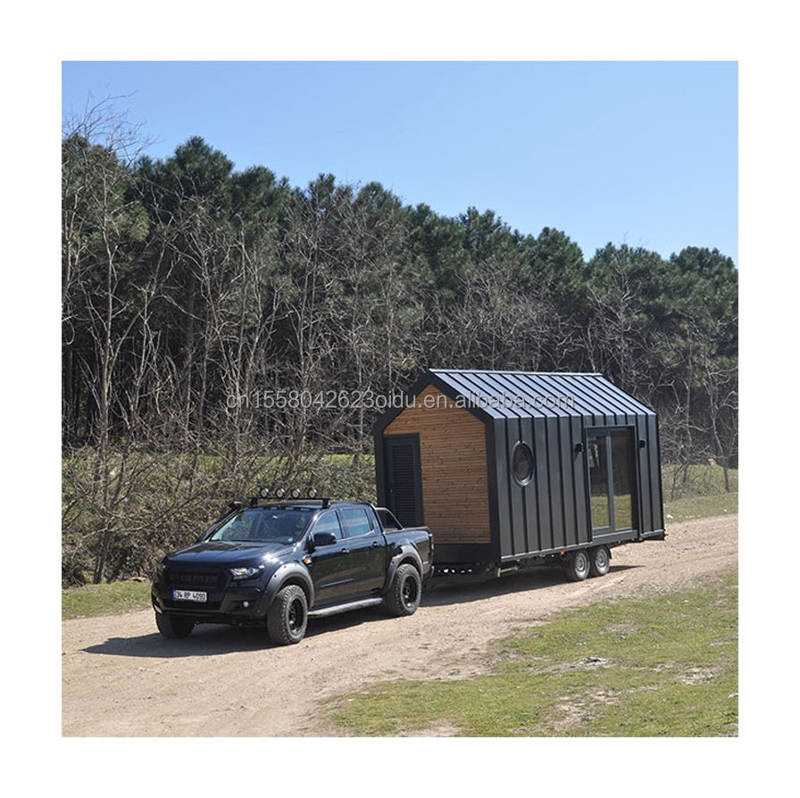 Modern Design Prefab House Wall 75mm Wave Sandwich Panel 20ft Foldable Container House on Wheels