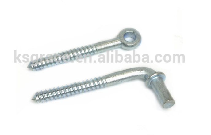 Zinc Plated L Type Wood Screw Hook Eye Seven Shaped L Shaped Right Angle Self Tapping Wood Screws