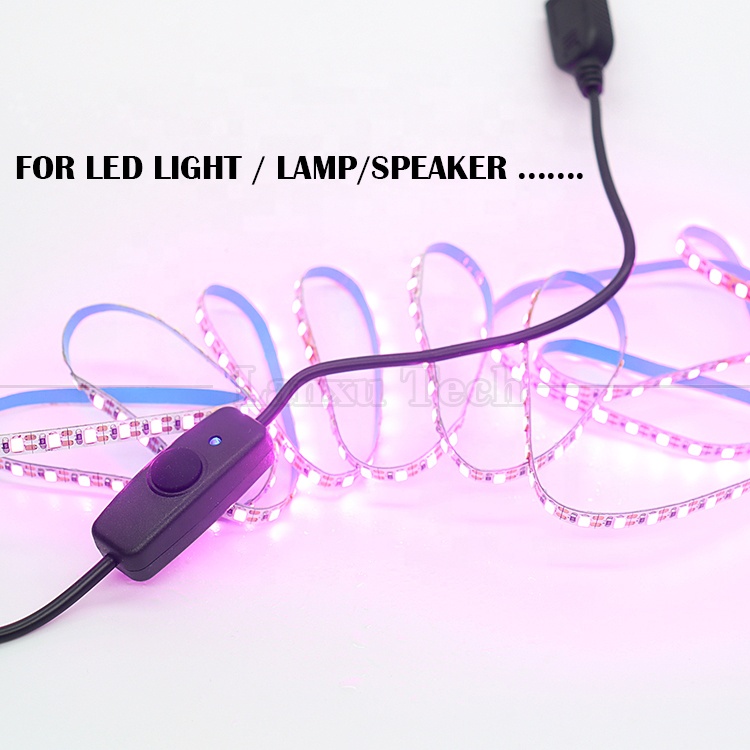 Indicator Blue Light Waterproof Silicon Cover Push Button Male to Female Power Switch ON OFF USB Extension Cable