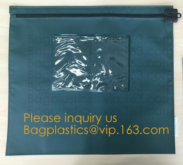 Promotional Logo Printed Vinyl Bank Bag,Pop Up Lock and 2 Keys Company Security Mail Bag with Zipper Closure, bagease