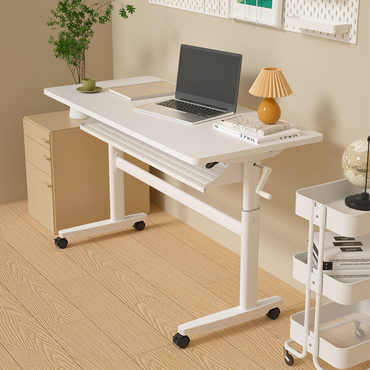 Home Office Wooden Stand Up Desk Height Adjustable Gaming Work Table with Panel Style