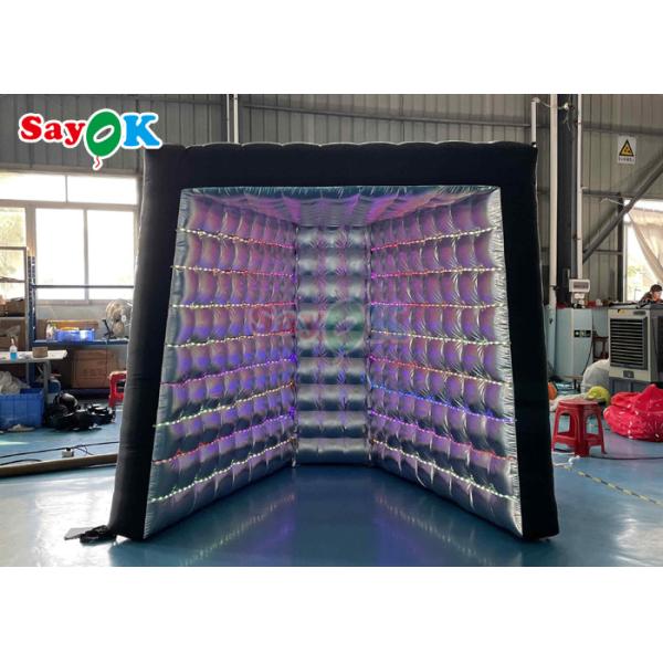 Photo Booth Decorations Advertising LED Light Inflatable Photo Booth V Sharp Silver Type Enclosure Tent