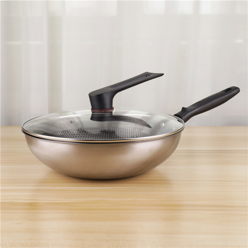 Stainless Steel Non Stick 32cm Fry Pan LFGB Certification Honeycomb Frying Pan