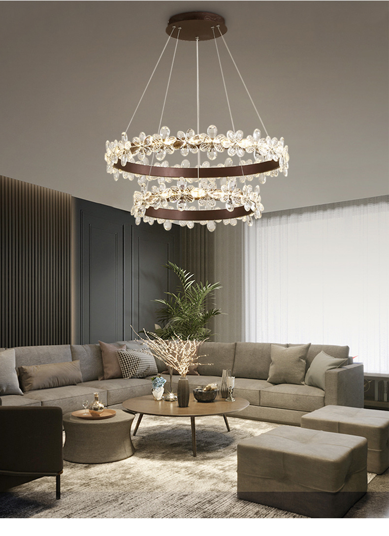 JYLIGHTING Quality Post-Modern Villa Bedroom Fancy Linear Led Ribbon Engineering High Ceiling Hotel Chandeliers Rattan Chandelier Lighting Modern