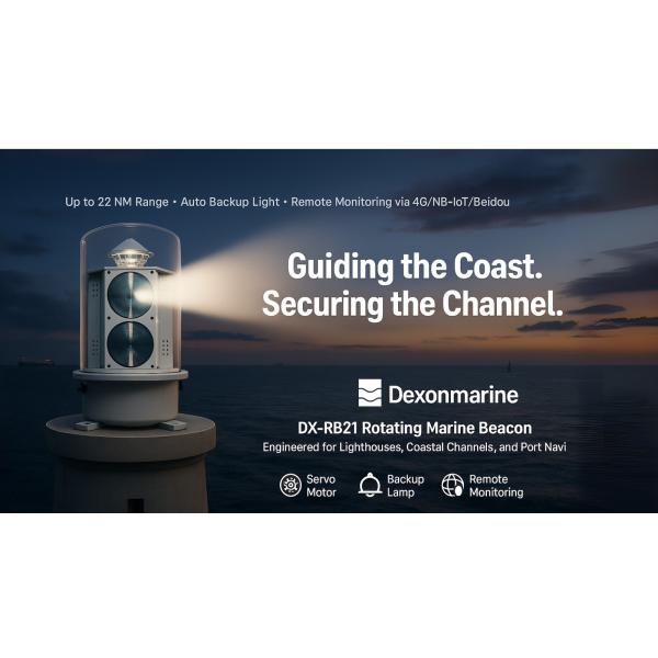 Servo Driven Rotating Marine Beacon With Backup Power LED Marine Beacon Light