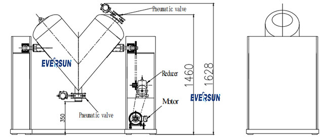 High Precision V Shaped Mixer Industrial Blender For Large Scale Production