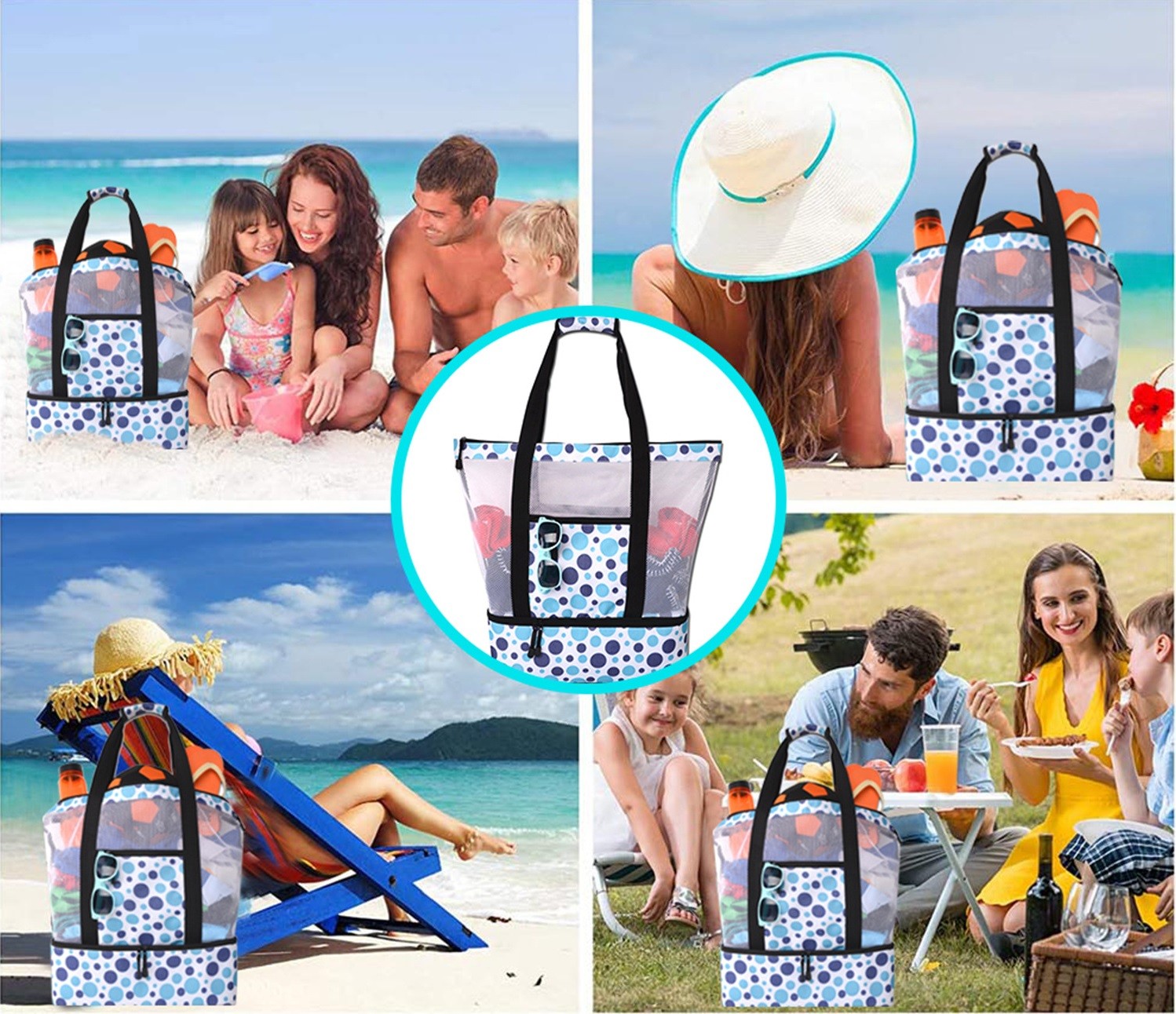 Outdoor Multi-Functional Dry And Wet Separation Large-Capacity Beach Ice Bag
