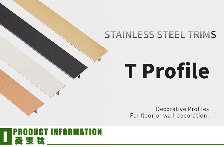Golden Hairline 15mm Stainless Steel Tile Trim JIS Standard PVD Coated