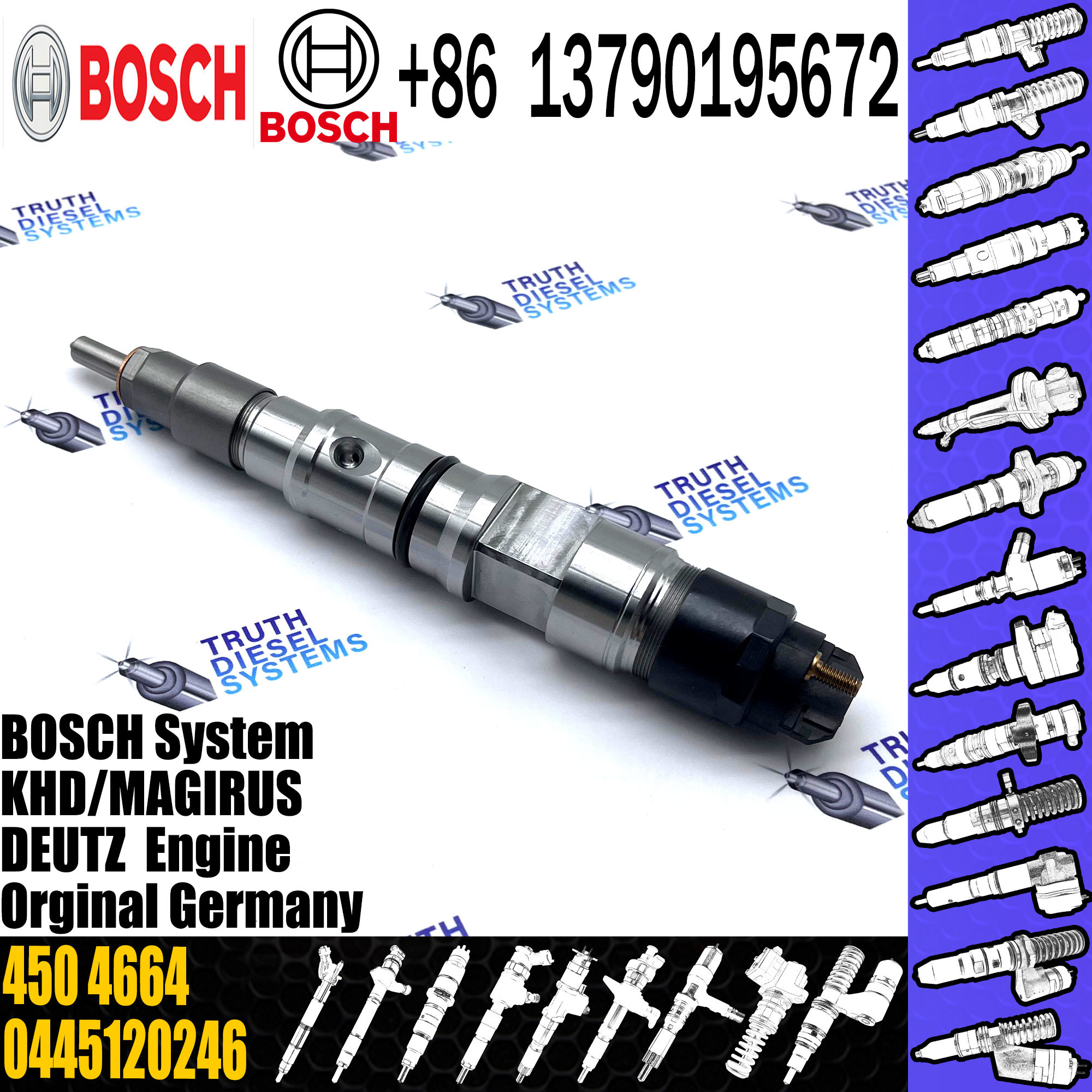 common rail injector 0445120252 5263315 for Cummins industrial engines diesel fuel injector 4981126 0445120252