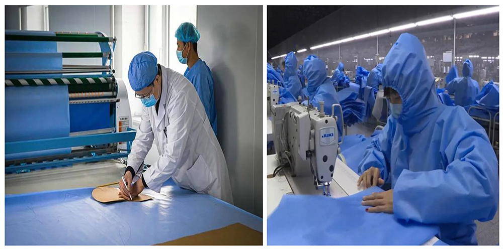 ISO 13982 TYPE 4 5 6 Non Woven Personal Isolated Disposable Coverall Waterproof