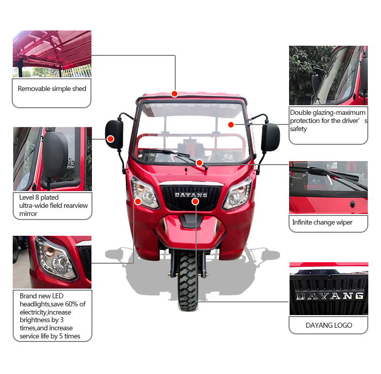 DAYANG Gasoline Tricycle Lifan 300cc Engine for Cold Chain and Cargo Transportation
