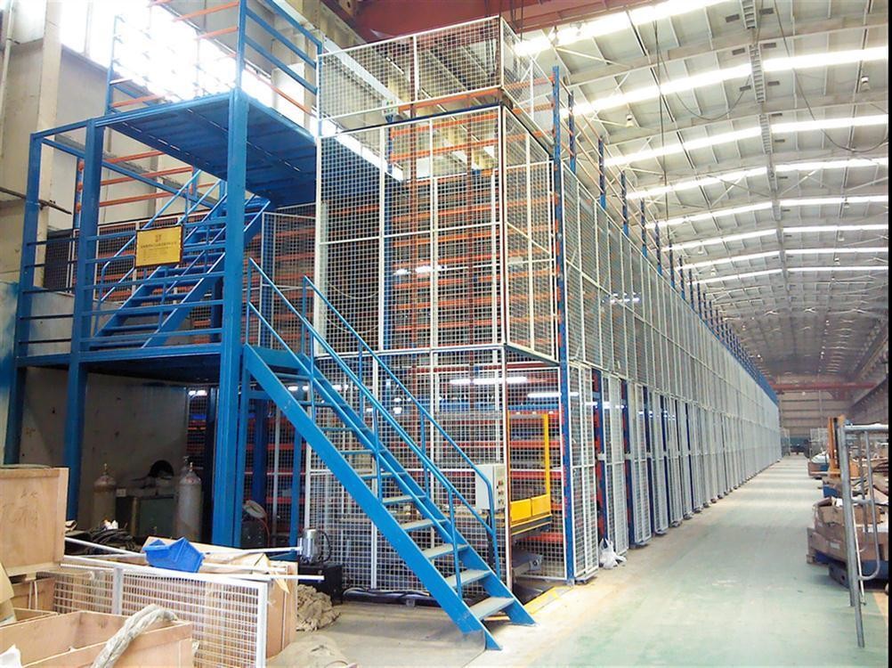 Integrated Stationary Warehouse Storage Racking System Mezzanine Platform with Steel Stair
