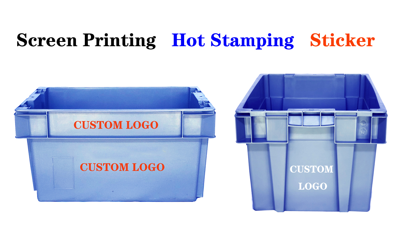 45L Heavy Duty Industrial Storage Logistic Plastic Transport Turnover Box with Logo