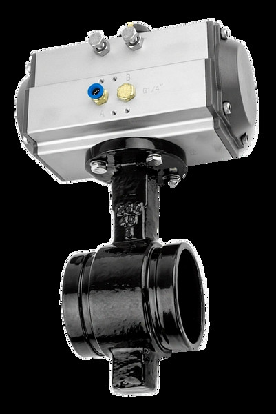 Double Acting Grooved Pneumatic Butterfly Valve For Water Trucks Irrigation