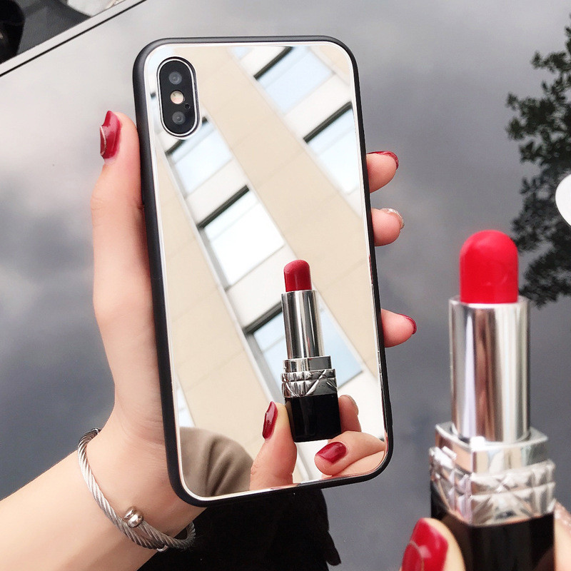 Girly Makeup Iphone 7 Plus Protective Case Electroplated Finish Mirror