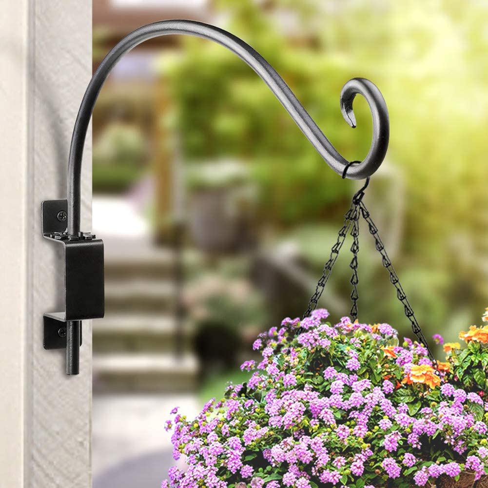 Transitional Design Metal Swivel Plant Hanger Hook for Outdoor Birdhouses or Feeders