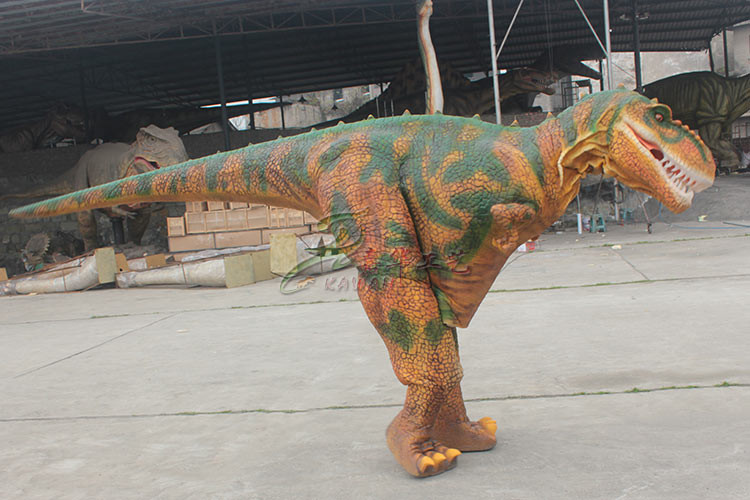 Flexible Realistic Dinosaur Costume Brown Interactive Park Mall Showcases