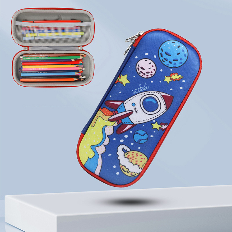 School Students' Waterproof Hard-shell Pencil Case with Zipper Closure and Large Capacity