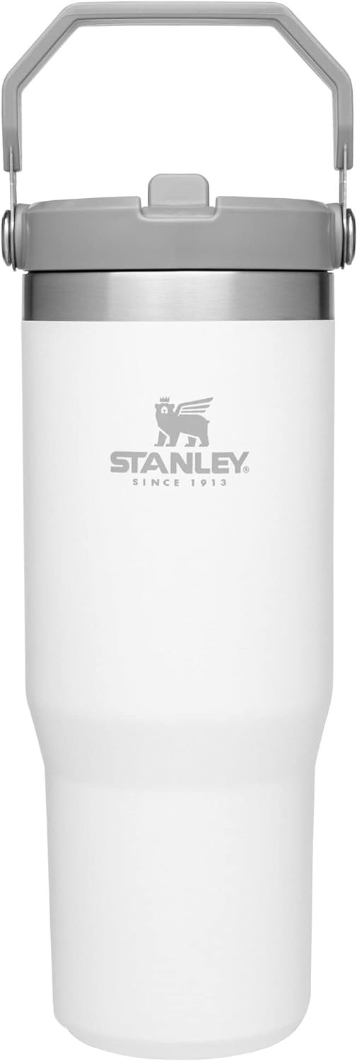 IceFlow Stainless Steel Tumbler with Straw, Vacuum Insulated Water Bottle for Home, Office or Car, Reusable Cup