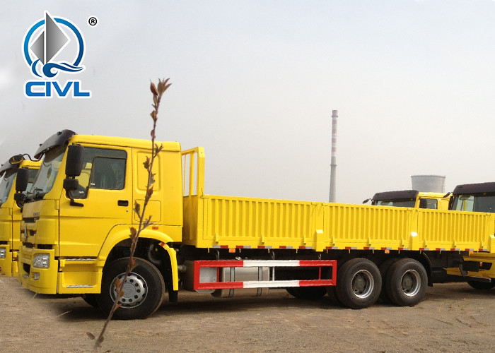 Red Color 10tires HW76 SINOTRUK HOWO Heavy Cargo Trucks Euro 2 LHD 6X4 336HP For Transport